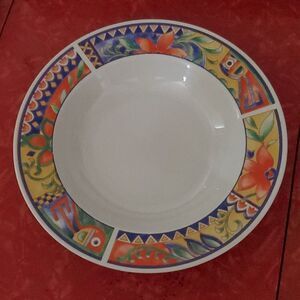 Lynns Stoneware Savanna Rim Cereal Soup Bowl 8.75"